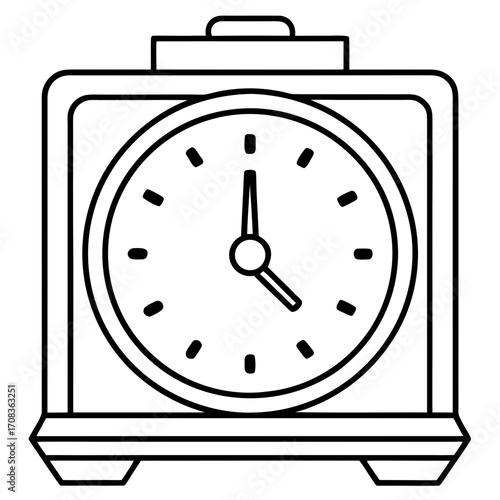 Digital Clock line art vector