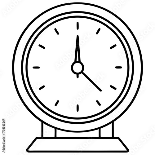 Digital Clock line art vector