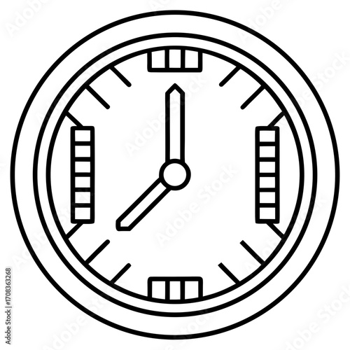 Digital Clock line art vector