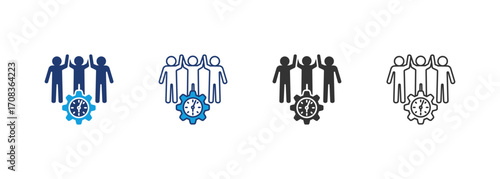 Teamwork Icon Set Multiple Style Collection