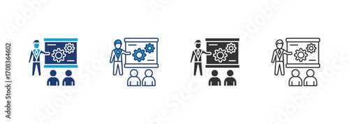 Training Icon Set Multiple Style Collection