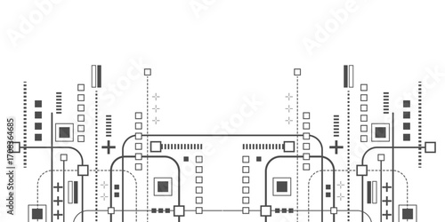 Technological background. Electronic board . Processor. Vector illustration.