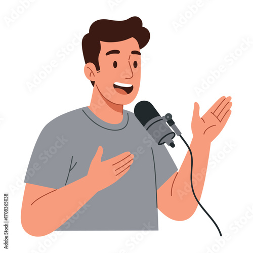 Public speaking tips for engaging presentations online event instructional guide virtual environment viewpoint. Vector illustration