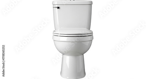 Tableau sur toile Isolated ceramic toilet on a plain background, clean toilet bowl in bathroom, mo