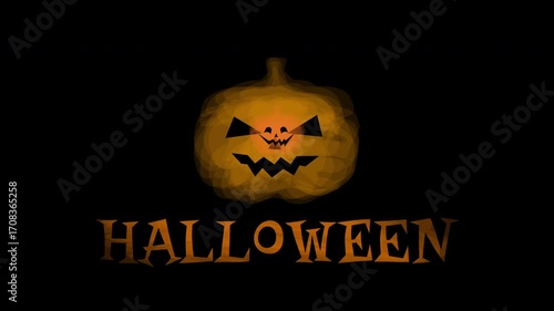 happy halloween animated background with pumpkins video footage	

