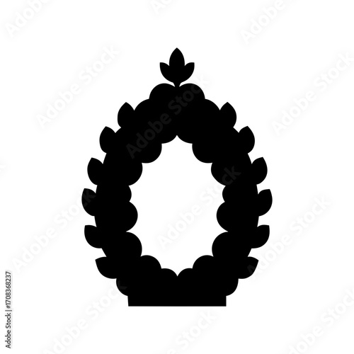 Decorative hedge silhouette icon for organic framing design clean eco garden vector artwork
