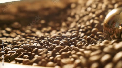 Roasted Coffee Beans Aromatic Texture and Warmth in Every Grain