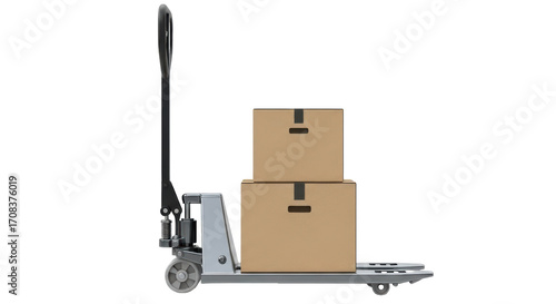 Φωτογραφία Isolated Pallet Jack with Boxes