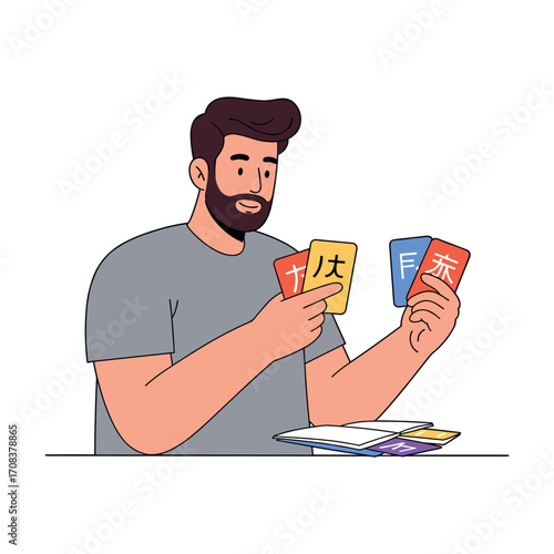 Engaging card game strategy home setting illustration casual environment view fun concepts. Vector illustration