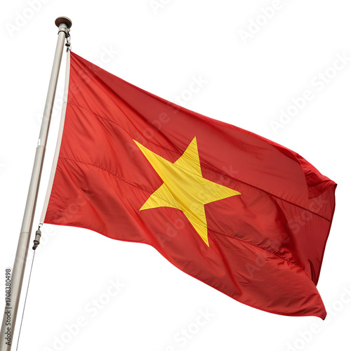 Wallpaper Mural The national flag of vietnam waving on a flagpole, isolated on transparent background Torontodigital.ca