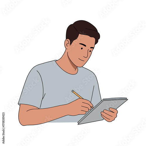 Creative drawing session artist studio illustration indoor focused perspective imagination unleashed. Vector illustration