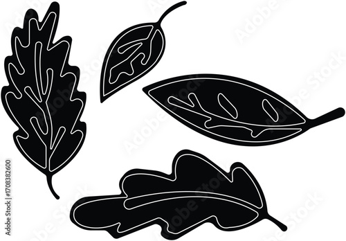 Art & IllustrationLeaves icon set.Environmental Leaves, natural, eco, vegan,vector symbol logo illustration line editable stroke design style isolated on white background and Natural pictogram icon se