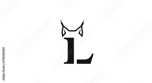 Stylized Lynx Head and Letter L Logo Design