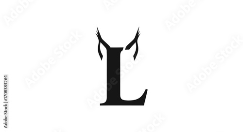 Stylized Letter L with Lynx-like Ears Design