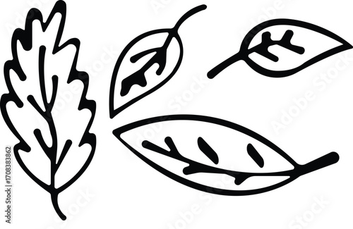 Art & IllustrationLeaves icon set.Environmental Leaves, natural, eco, vegan,vector symbol logo illustration line editable stroke design style isolated on white background and Natural pictogram icon se