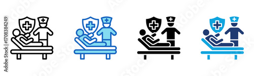 Inpatient icon Multi Style Vector Illustration
