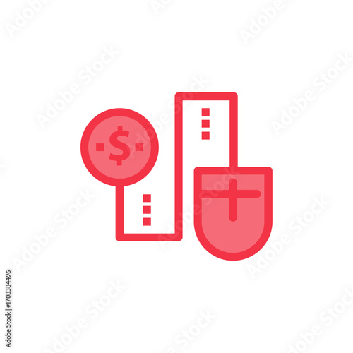 Line Art Icon for Financial Security, Investment Protection, and Assurance