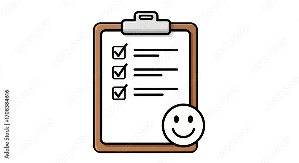 Fototapeta premium Isolated Happy Checklist