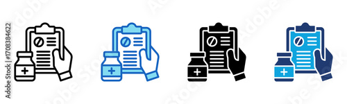 Prescription Drug icon Multi Style Vector Illustration