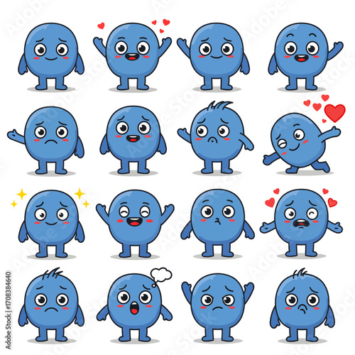 Collection of round characters expressions