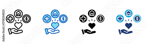 Benefit icon Multi Style Vector Illustration