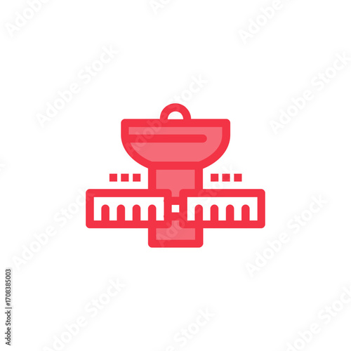 Vector satellite dish icon representing telecommunication and space technology