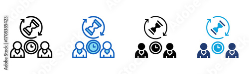 Duration icon Multi Style Vector Illustration