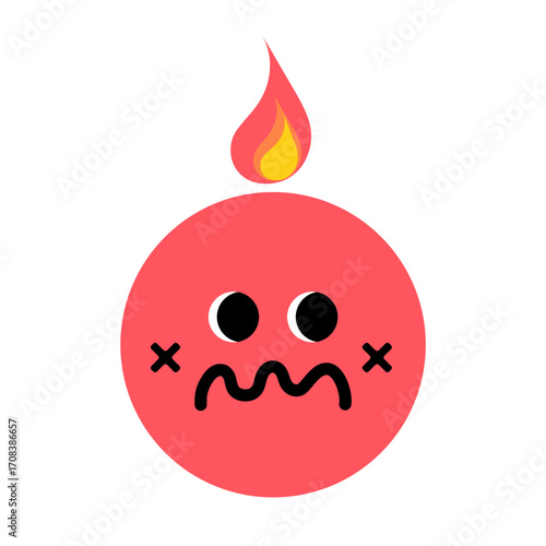 Angry Emoji Icon. Vector of Emoticons. Stressful emoji. Vote Scale Symbol.