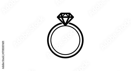 Elegant Diamond Ring Icon with Double Band