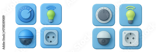 Colorful smart home control buttons designed for user-friendly interaction in modern interior spaces