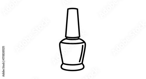 Nail Polish Bottle Outline Illustration for Beauty and Fashion