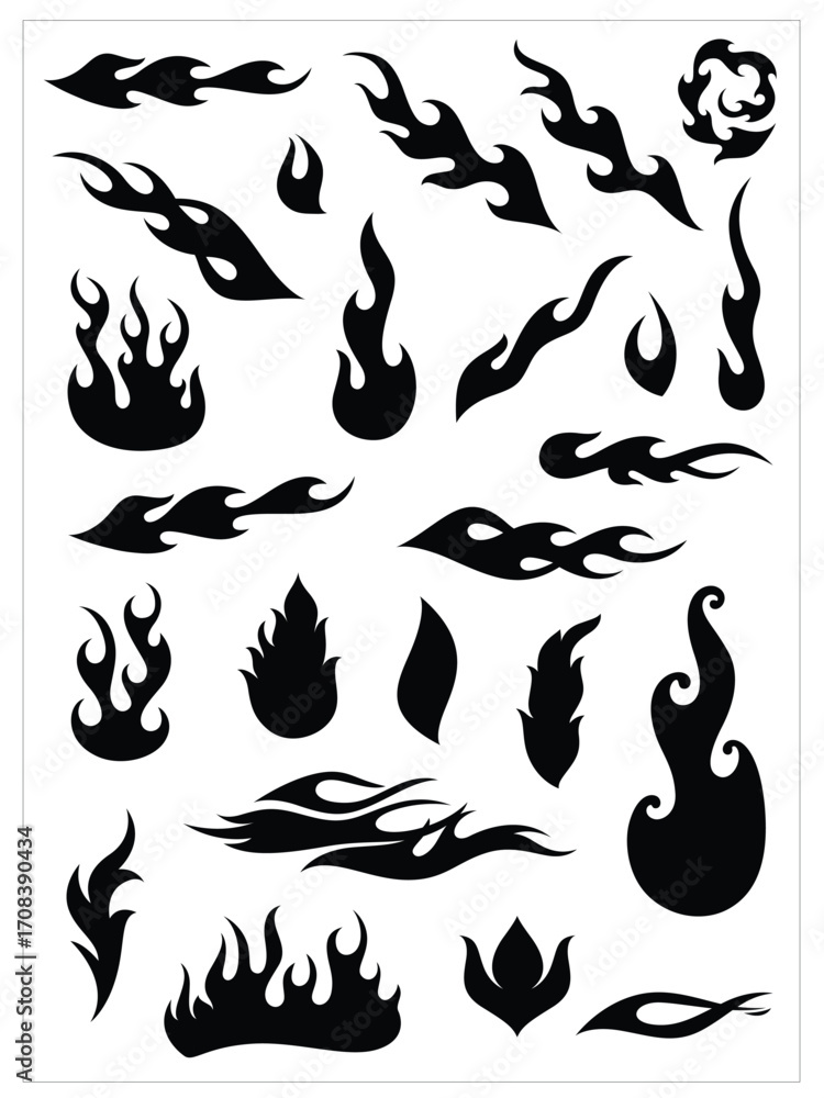 Naklejka premium flames-silhouettes