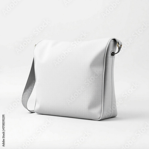 Flux Schnell plain blank messenger bag presented in side view for creative modern branding showcase