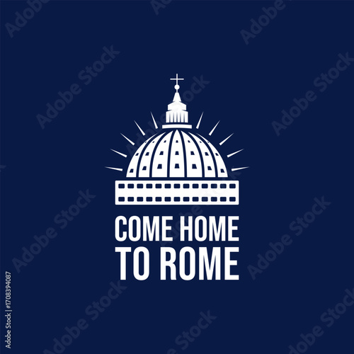 Wallpaper Mural Vatican rome with roll film vector illustration logo design Torontodigital.ca