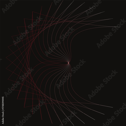 An illustrative and abstract design of a soul's geometric perspective, showcasing the mind's inner thought patterns with a rotating, curved backdrop