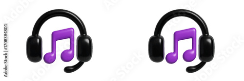 Colorful music headphones with notes in a playful design for audio enthusiasts and musicians