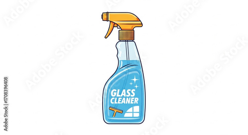 Glass Cleaner Spray Bottle Vector Illustration