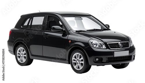 Black car, side view, studio shot