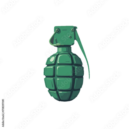 Illustration of a dark green grenade