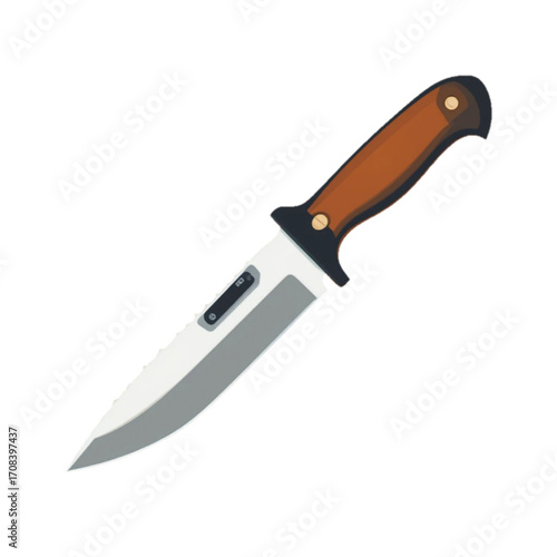 Flat colored knife illustration on plain background 