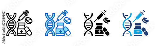 Pharmacology icon Multi Style Vector Illustration