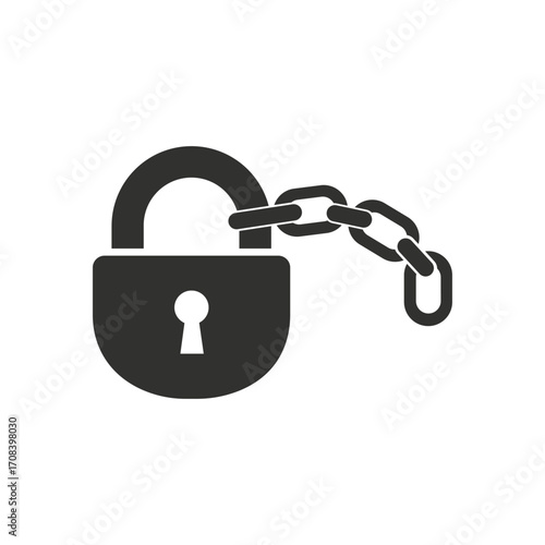 Locked chain icon with transparent background