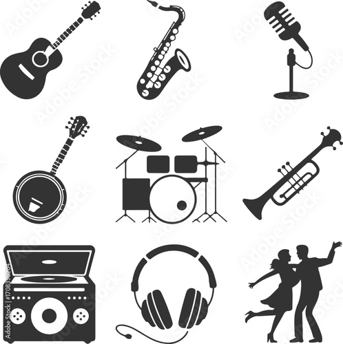 Musical Instruments & Icons A Collection of Vintage Styles
