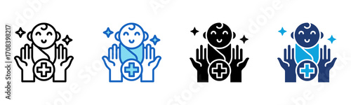 Pediatric icon Multi Style Vector Illustration