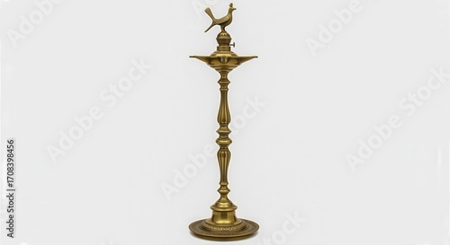Wallpaper Mural Elegant brass oil lamp with bird figurine and intricate details Torontodigital.ca