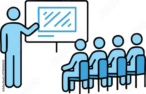 Training Session Icon – Flat HR Management Vector Illustration