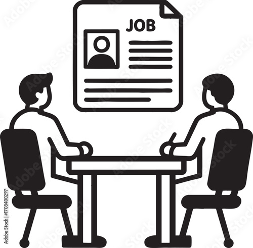 Job Interview Icon – HR Recruitment Vector Illustration