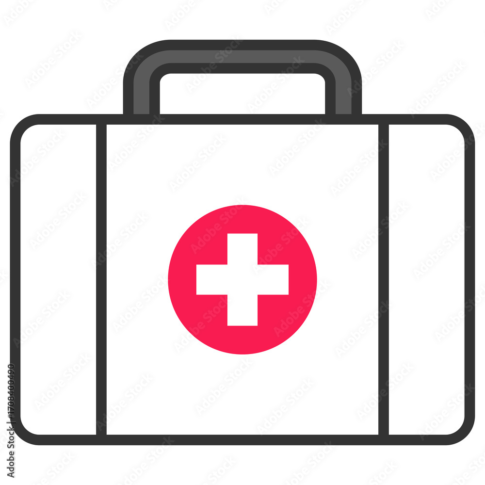 Obraz premium white medical briefcase icon