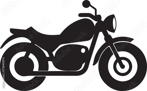 motorcycle silhouette, vector and illustration, black and white