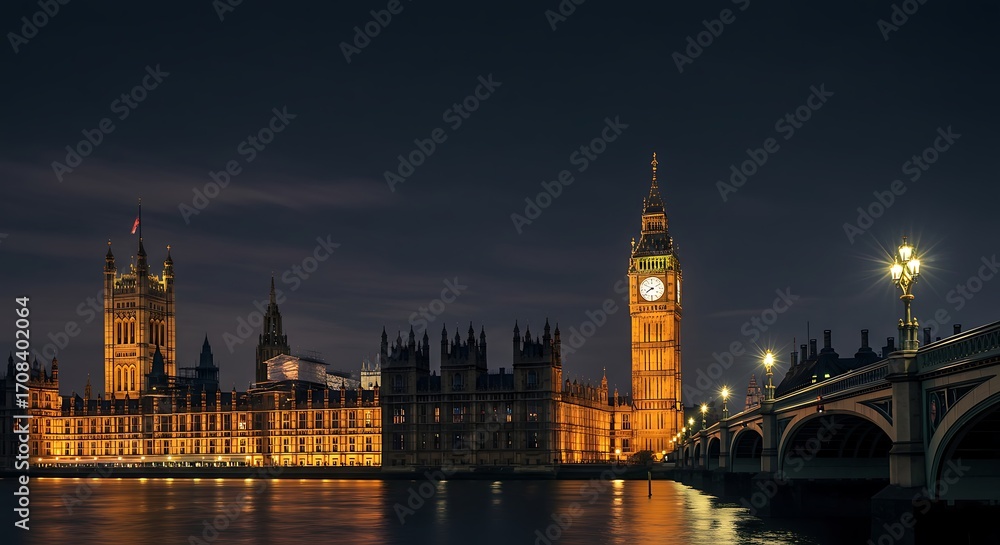 Fototapeta premium Houses of parliament nighttime view
